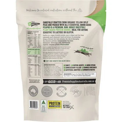 Protein Supplies Australia- PeaPro Raw Pea Protein Vanilla Bean-500g