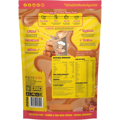 MACRO MIKE- Premium Almond Protein Salted Caramel-800g