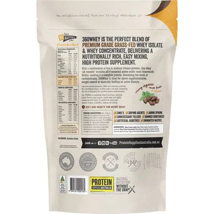 Protein Supplies Australia- 360Whey Chocolate WPI+WPC Combo-1kg