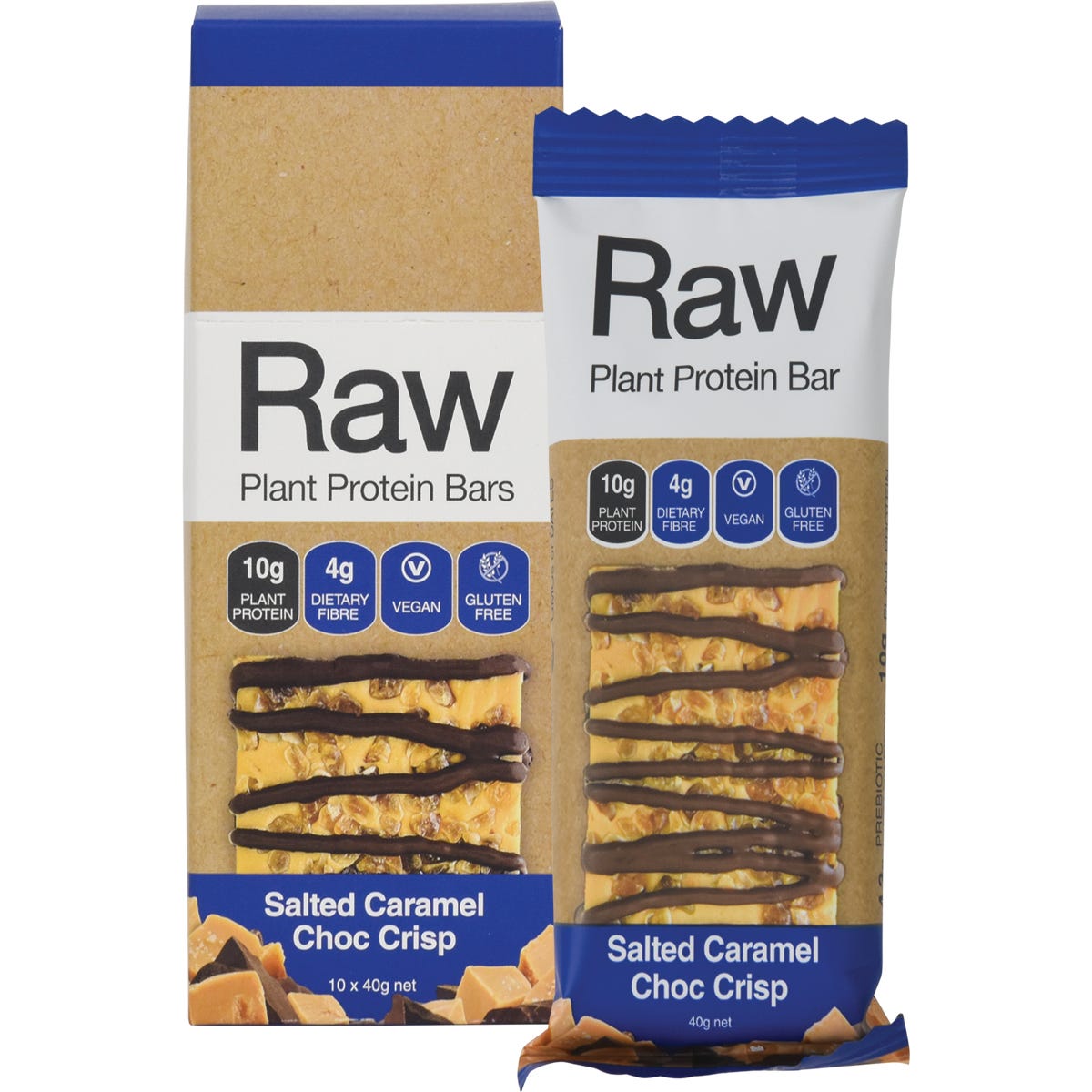 Amazonia- Raw Protein Bar Salted Caramel Choc Crisp-10x40g