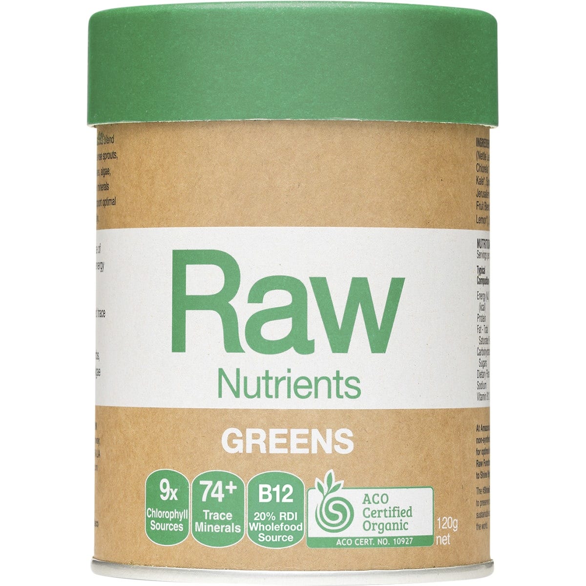 Amazonia- Raw Nutrients Greens Mint & Vanilla-120g
