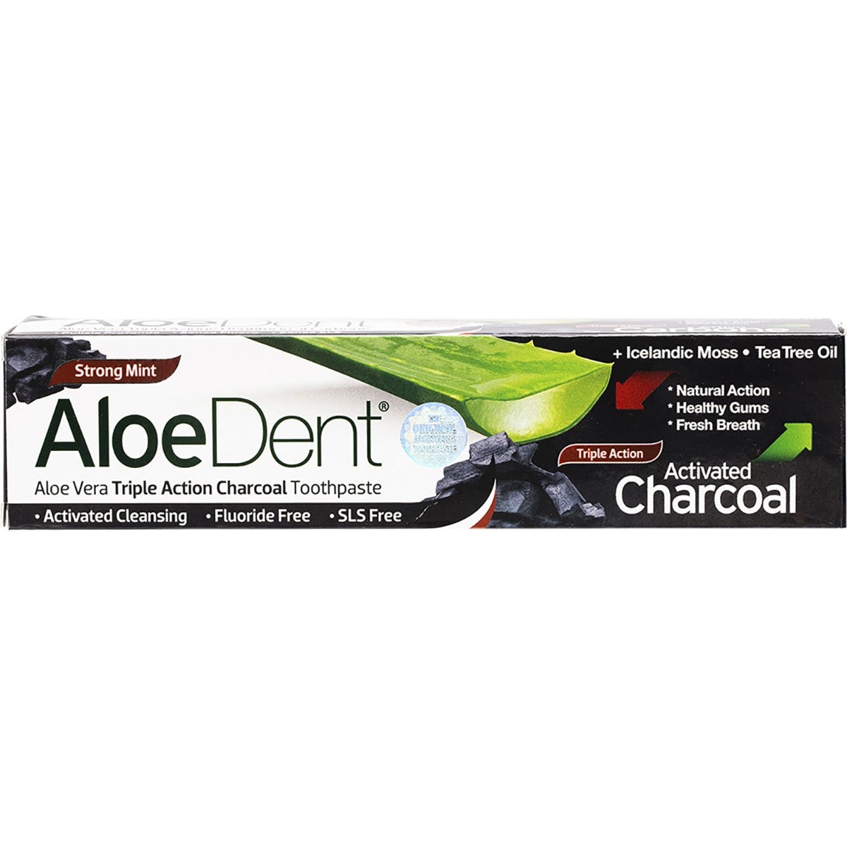 Aloe Dent- Toothpaste Fluoride Free Triple Action Charcoal-100ml