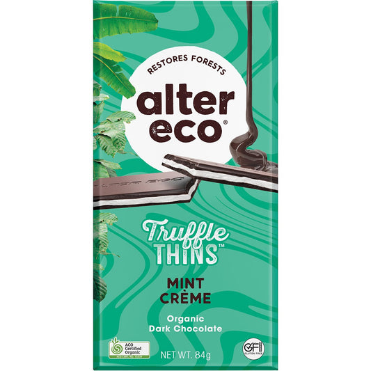Alter Eco- Chocolate Organic Mint Creme Dark Truffle Thins-12x84g