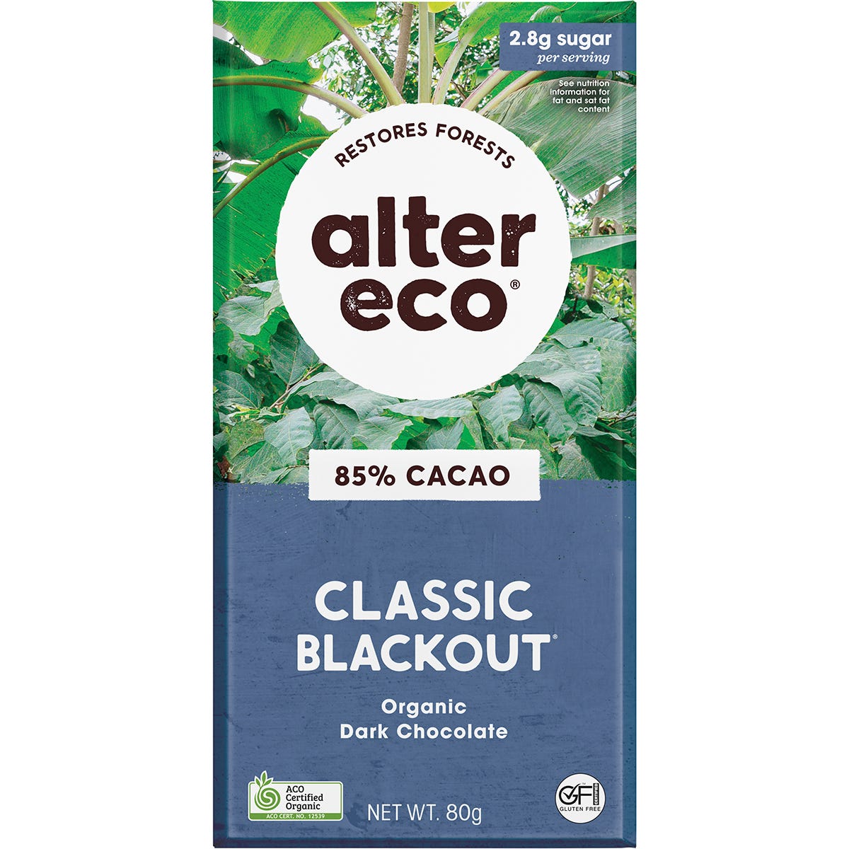 Alter Eco- Chocolate Organic Dark Classic Blackout-12x80g