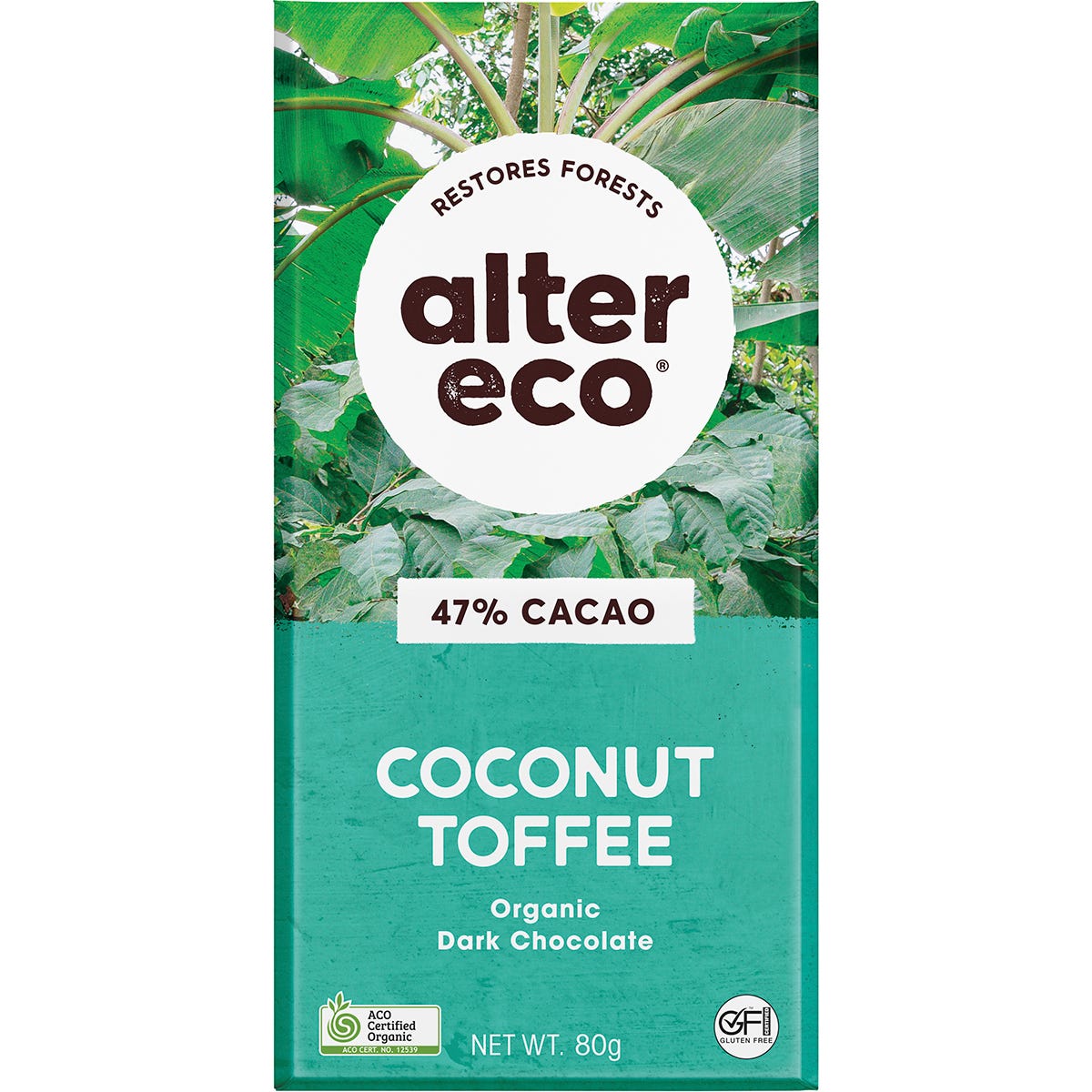 Alter Eco- Chocolate Organic Dark Coconut Toffee-12x80g