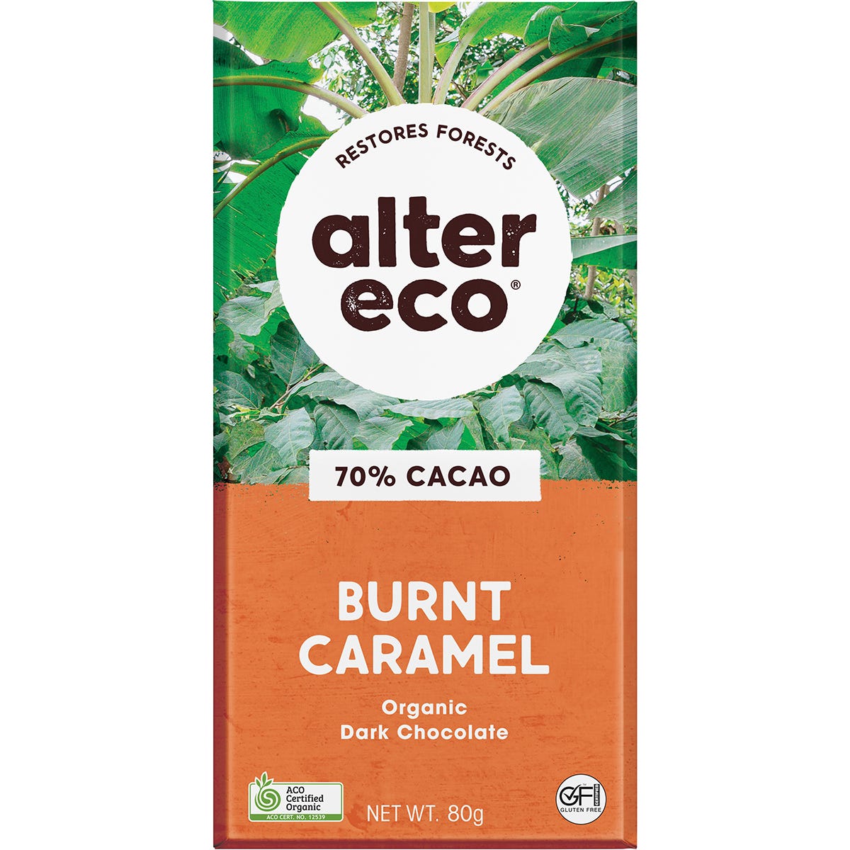Alter Eco- Chocolate Organic Dark Burnt Caramel-12x80g