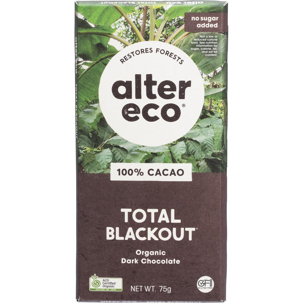 Alter Eco- Chocolate Organic Dark Total Blackout-12x75g