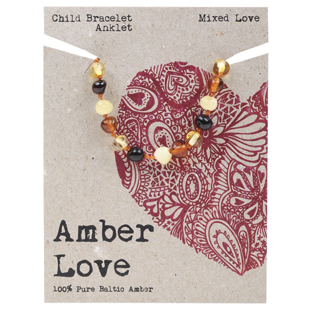 Amber Love- Children's Bracelet/Anklet 100% Baltic Amber Mixed-14cm