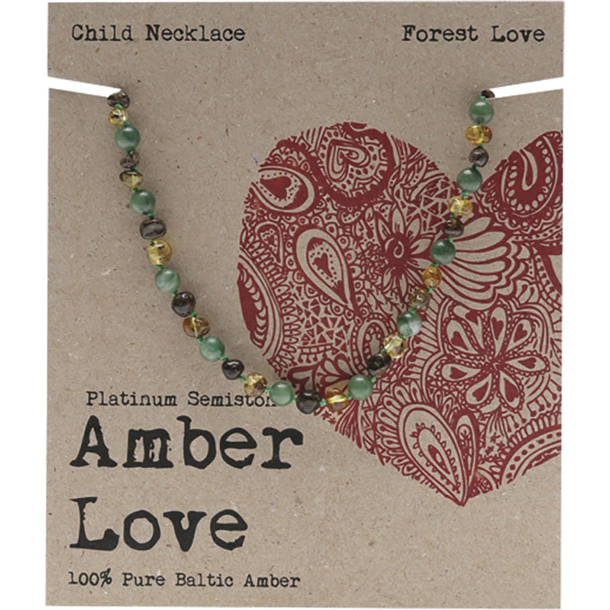 Amber Love- Children's Necklace 100% Baltic Amber Forest-33cm