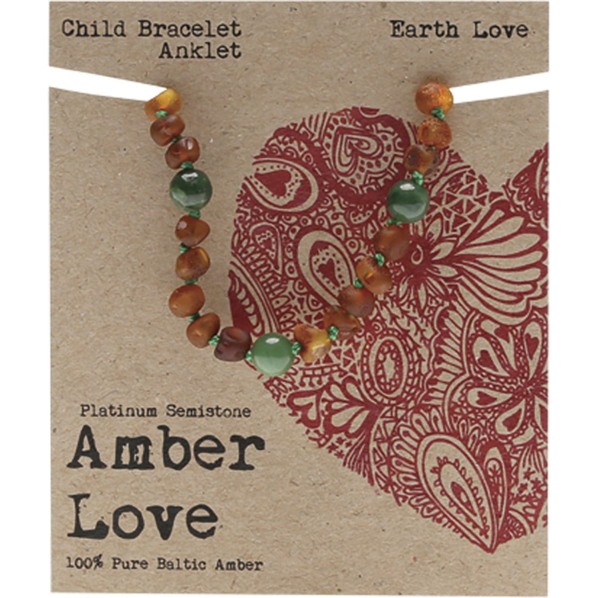 Amber Love- Children's Bracelet/Anklet 100% Baltic Amber Earth-14cm