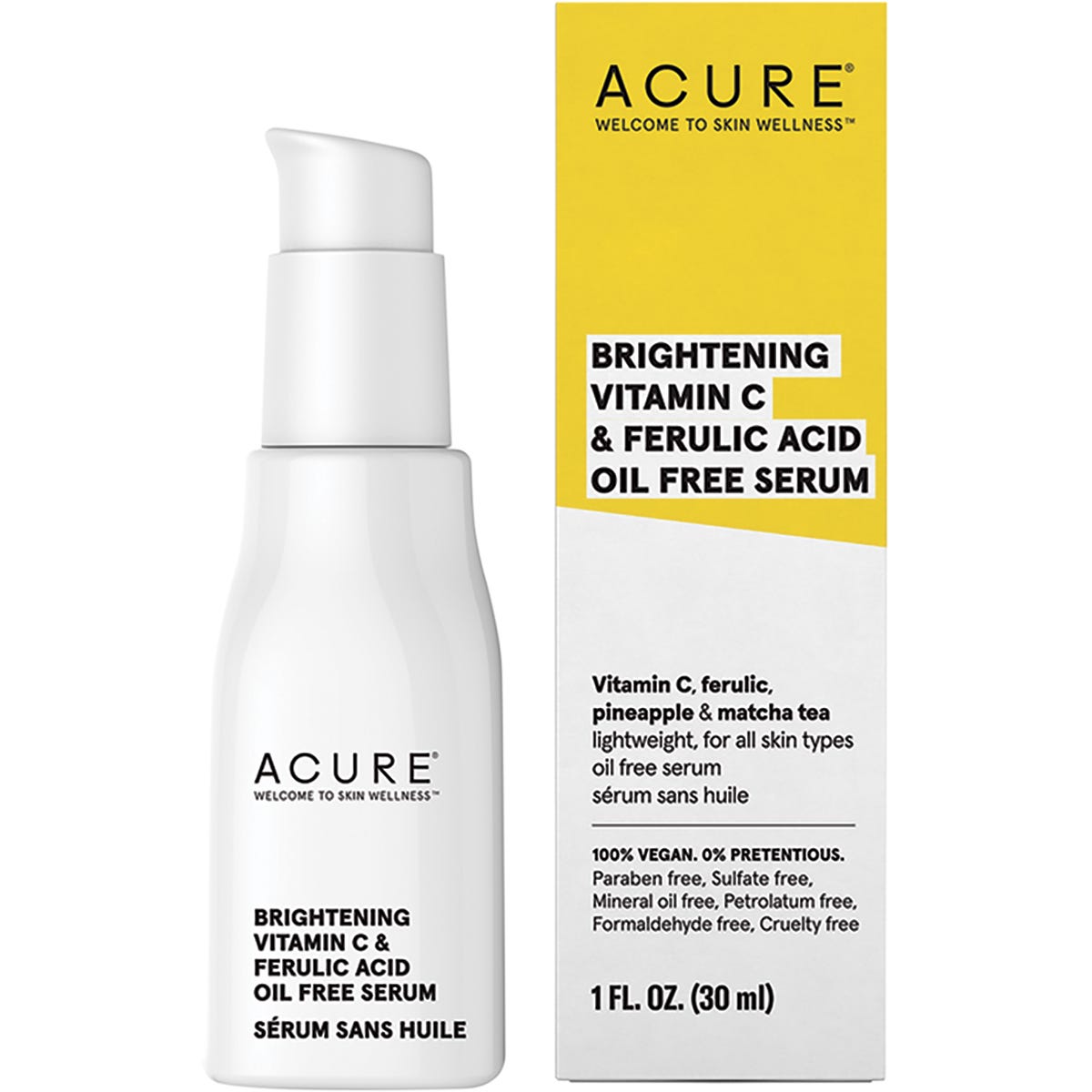ACURE- Brightening Vit C & Ferulic Acid Oil Free Serum-30ml
