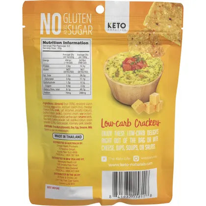 Keto Naturals- Almond Flour Crackers Cheddar & Onion-8x64g