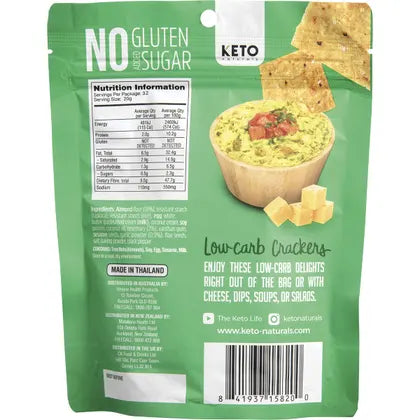Keto Naturals- Almond Flour Crackers Rosemary & Garlic-8x64g