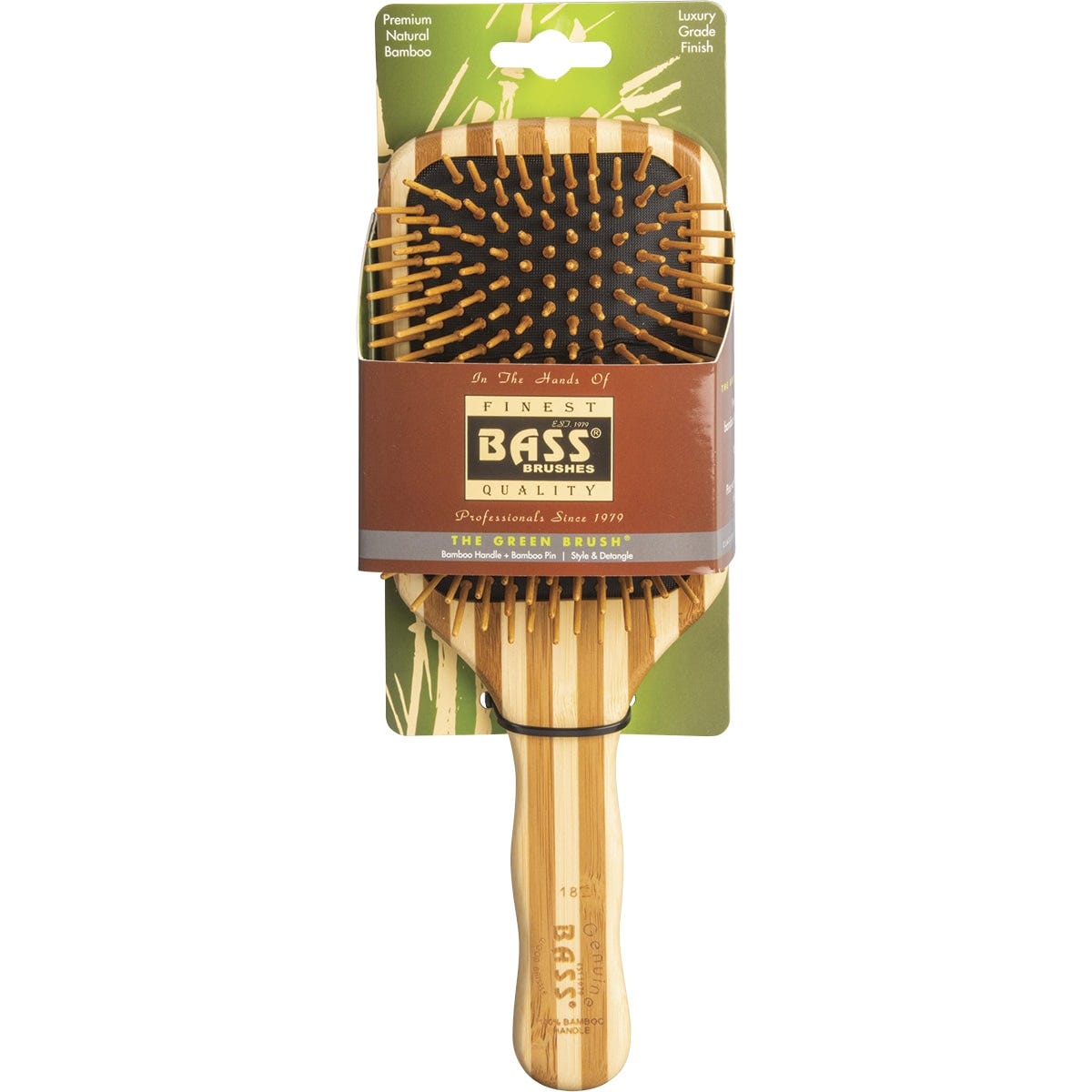 Bass- Bamboo Hair Brush Large Square Paddle