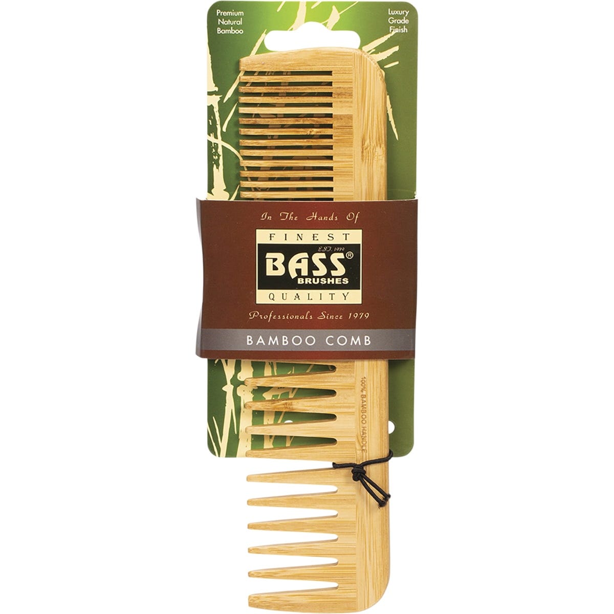Bass- Bamboo Comb Large Wide & Fine Tooth