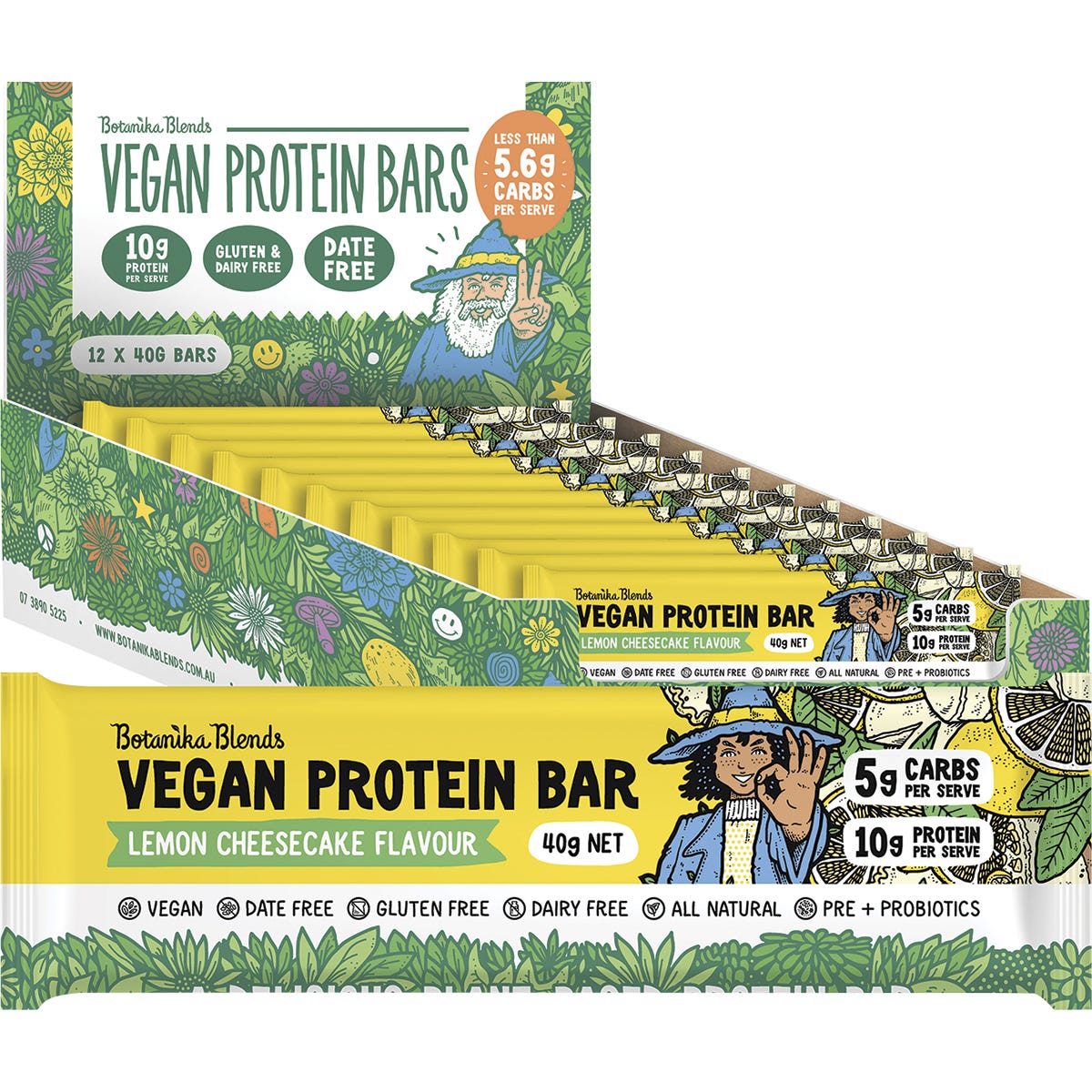 Botanika Blends- Vegan Protein Bars Lemon Cheesecake-12x40g