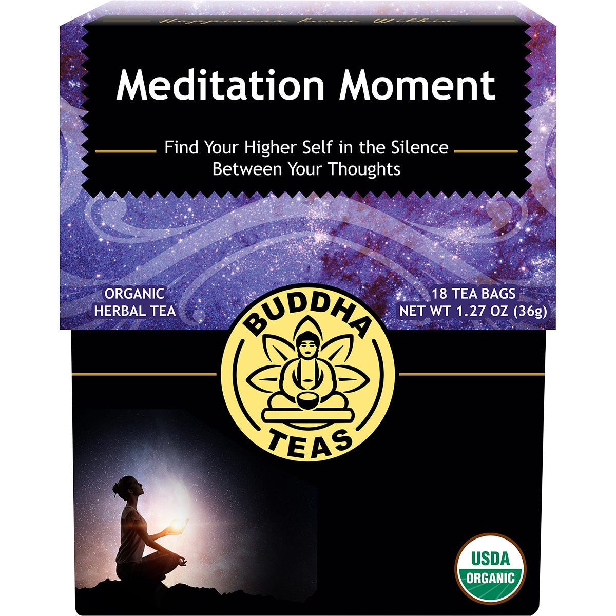 Buddha Teas- Organic Herbal Tea Bags Meditation Moment-18pk