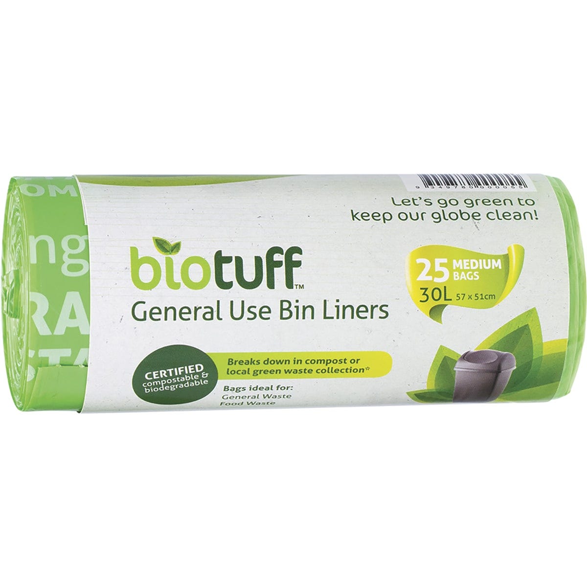 Biotuff- General Use Bin Liners Medium 30L-25pk