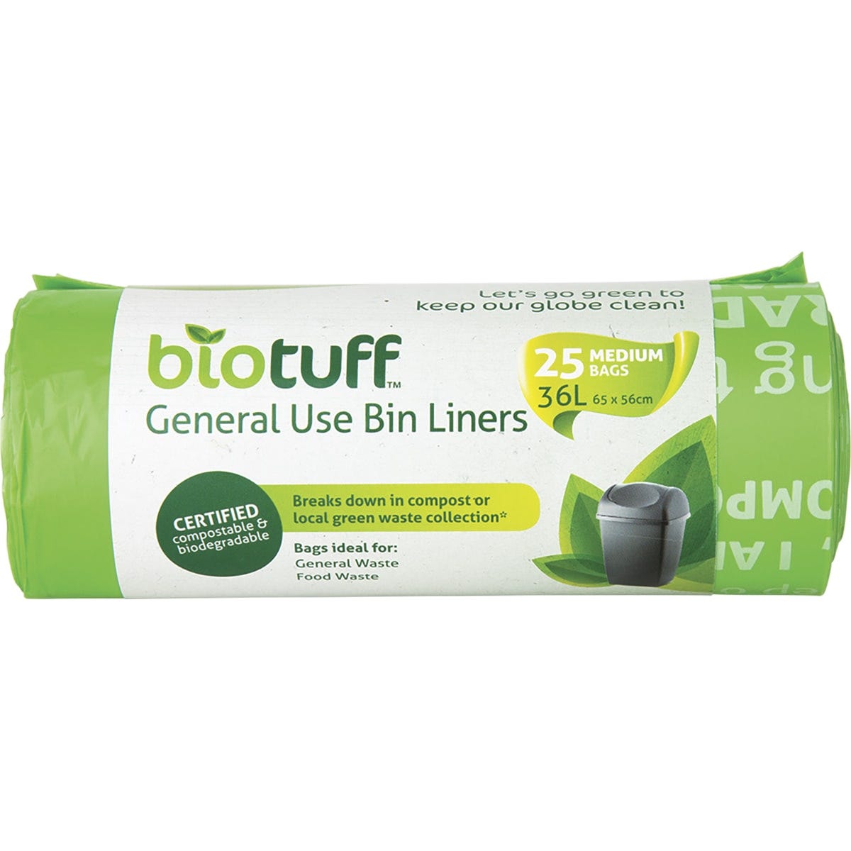 Biotuff- General Use Bin Liners Medium 36L-25pk