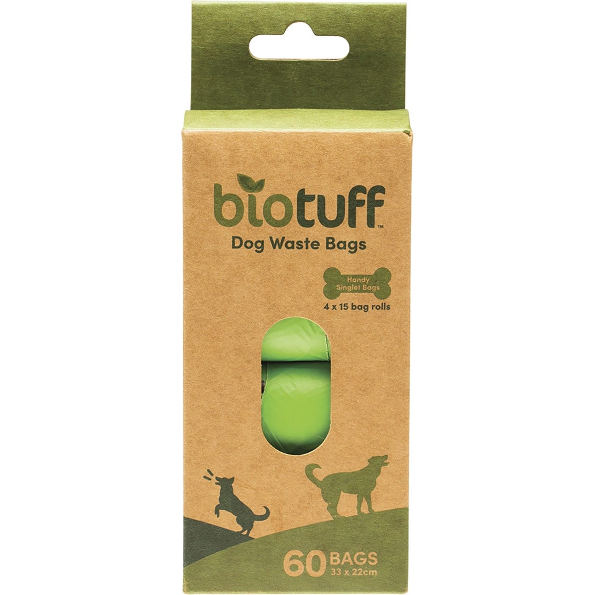 Biotuff- Dog Waste Bags Refill 4 x 15 Bag Rolls-60pk