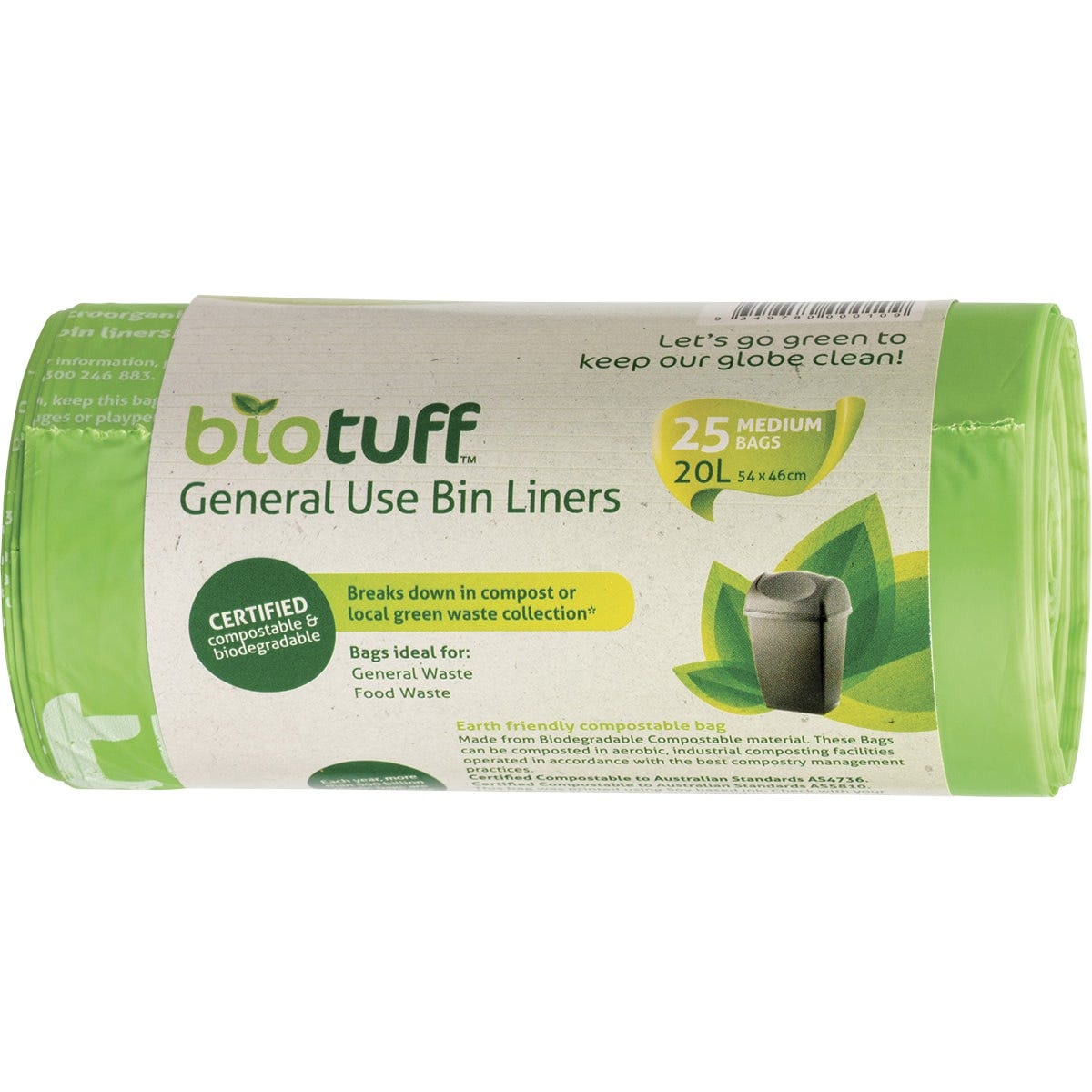 Biotuff- General Use Bin Liners Medium20L-25pk