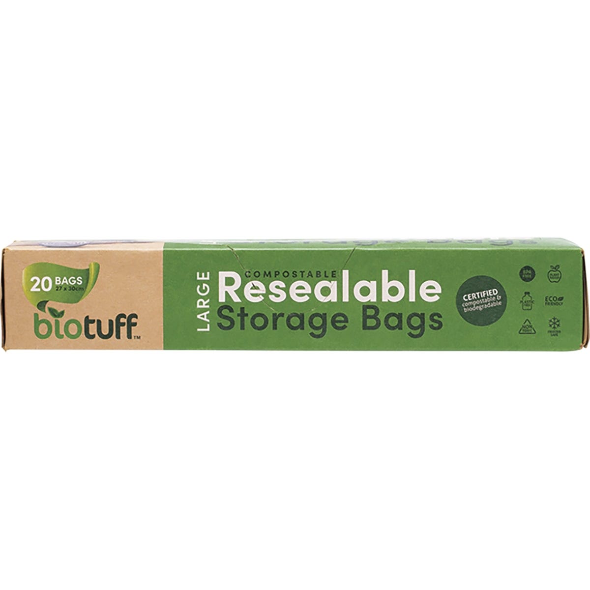 Biotuff- Resealable Large Storage Bags 27x30cm-20pk