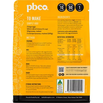 PBco- Banana Bread Low Carb-350g