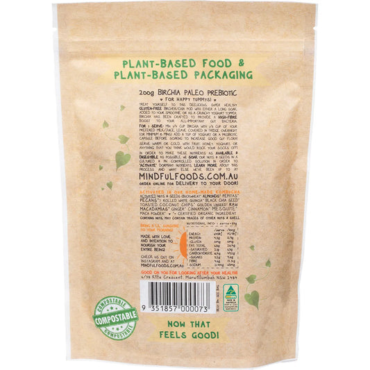 Mindful Foods- Birchia Paleo Prebiotic Granola Organic & Activated-200g