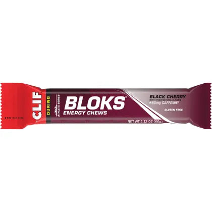 CLIF- Bloks Energy Chews Black Cherry 50mg Caffeine-18x60g