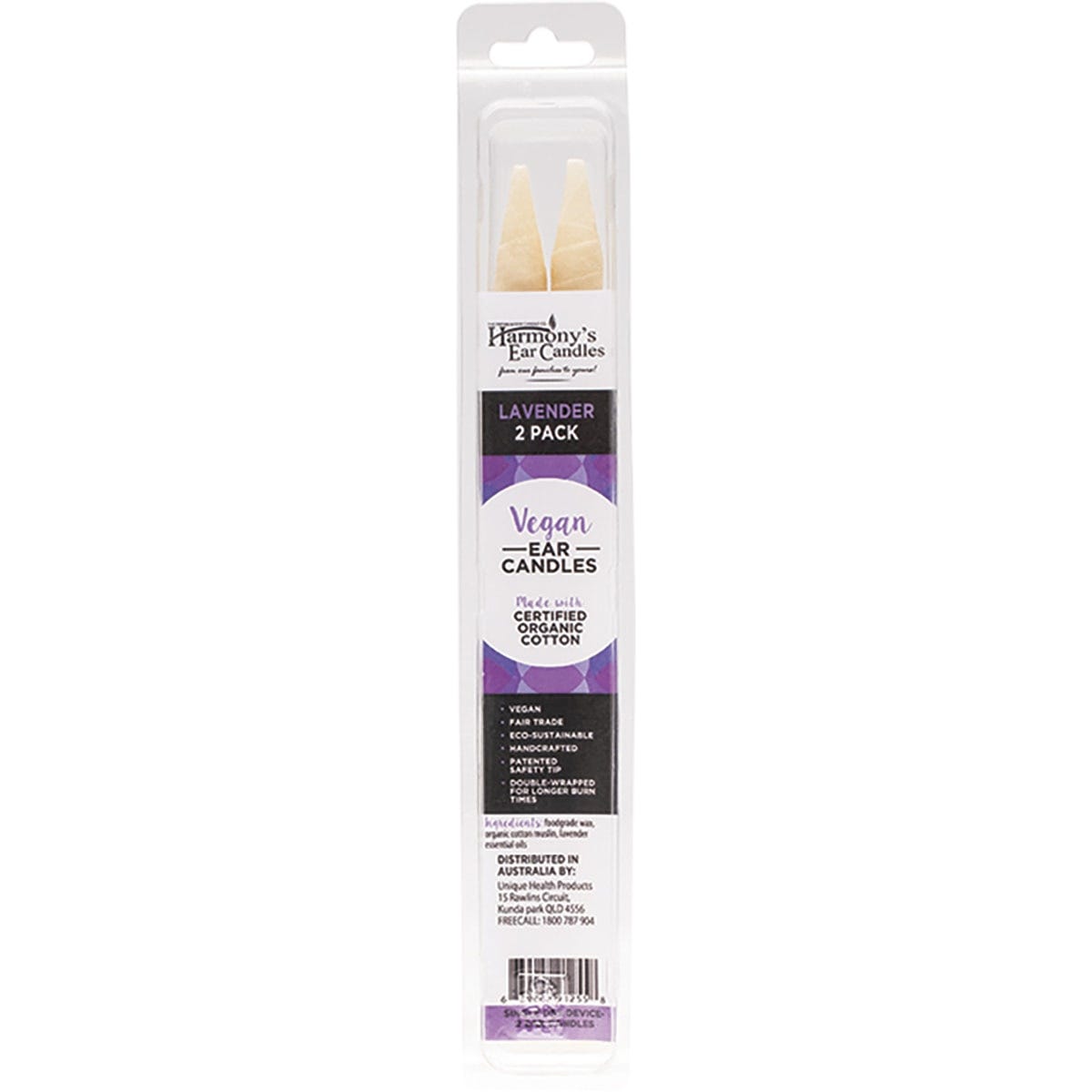 Harmony's Ear Candles- Vegan Ear Candles Lavender Scented-2pk