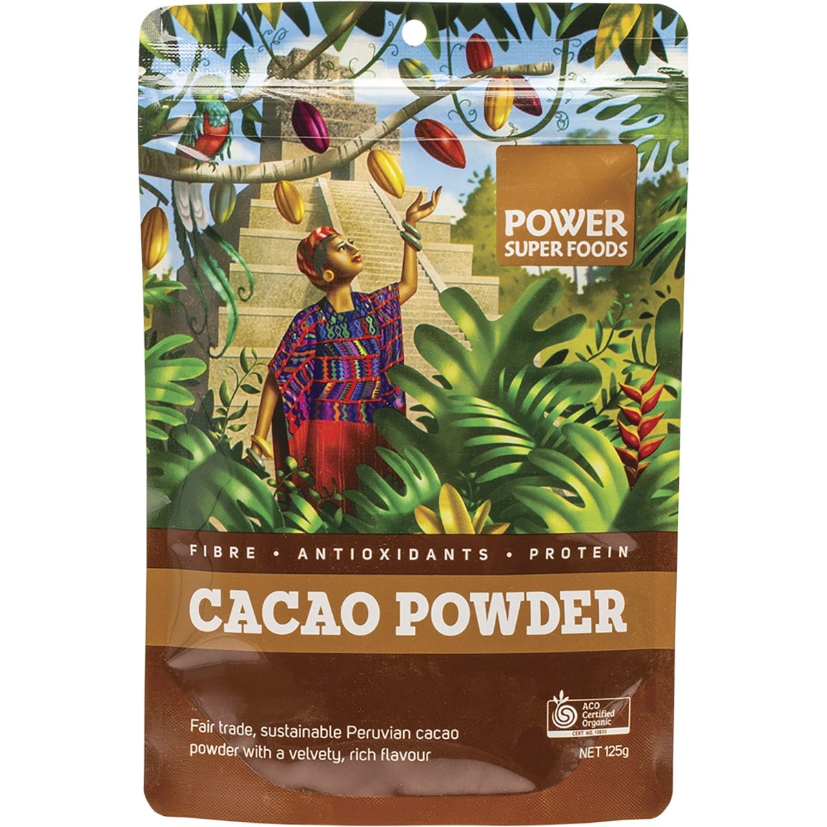 Power Super Foods- Cacao Powder Certified Organic -125g