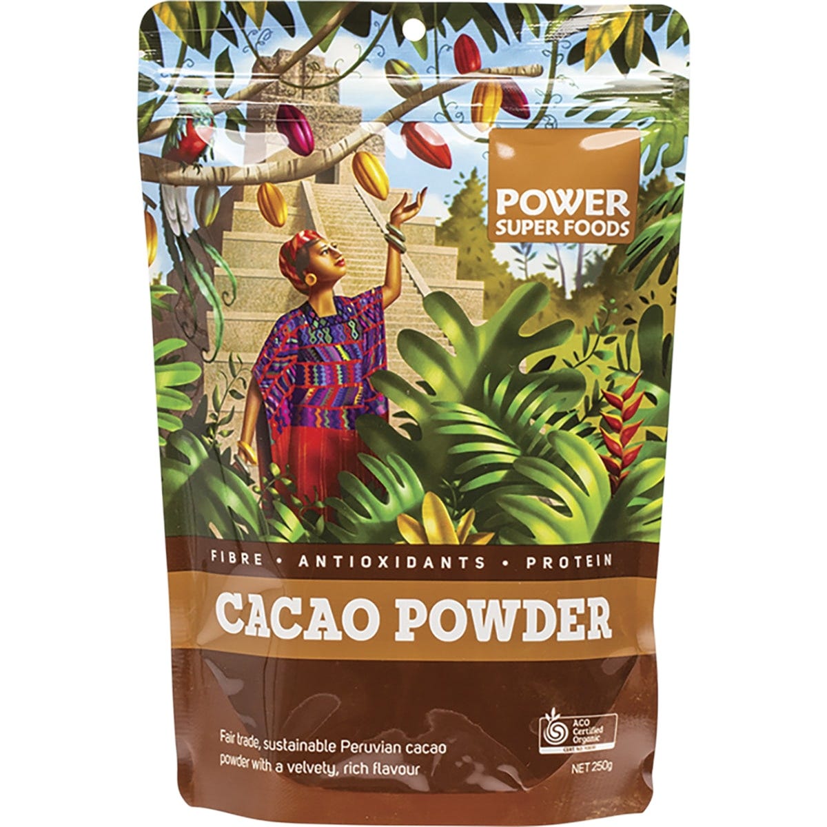 Power Super Foods- Cacao Powder Certified Organic -250g