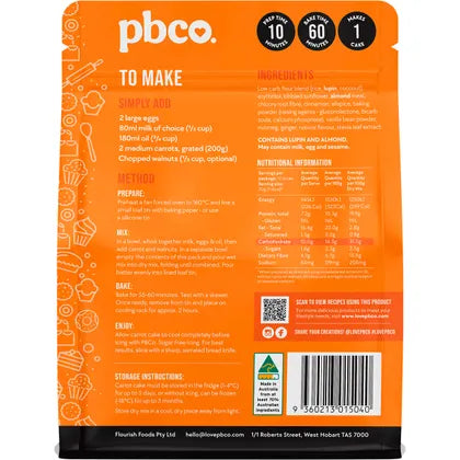 PBco- Carrot Cake Mix Low Carb-350g