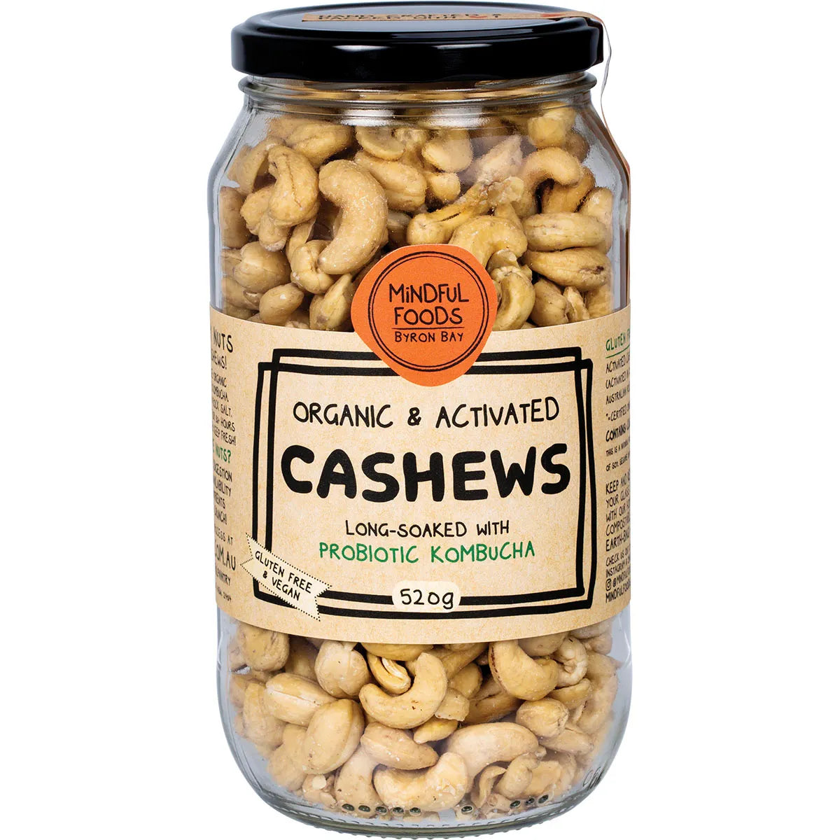 Mindful Foods- Cashews Organic & Activated-520g