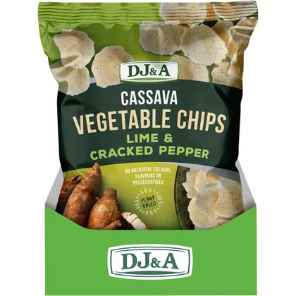 DJ&A- Cassava Vegetable Chips Lime & Cracked Pepper-5x100g