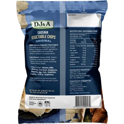 DJ&A- Cassava Vegetable Chips Original-5x100g