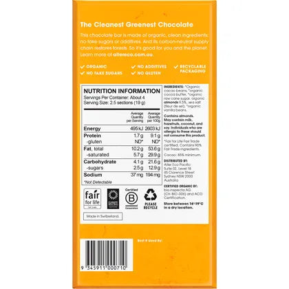 Alter Eco- Chocolate Organic Dark Almonds Blackout-12x75g