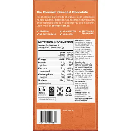 Alter Eco- Chocolate Organic Dark Burnt Caramel-12x80g