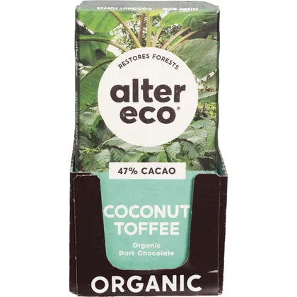 Alter Eco- Chocolate Organic Dark Coconut Toffee-12x80g