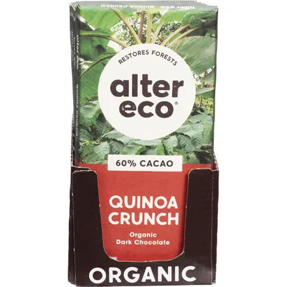 Alter Eco- Chocolate Organic Dark Quinoa Crunch-12x80g