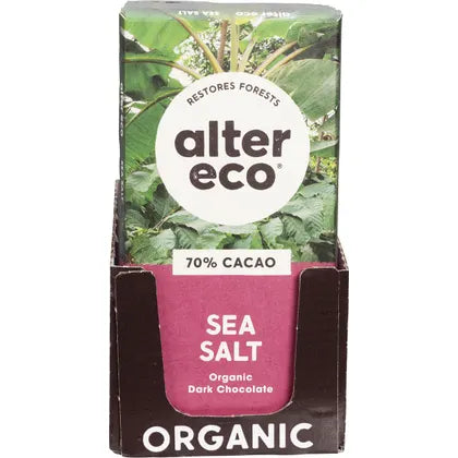 Alter Eco- Chocolate Organic Dark Sea Salt-12x80g