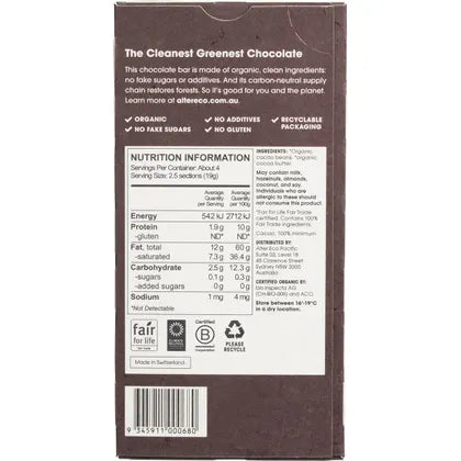 Alter Eco- Chocolate Organic Dark Total Blackout-12x75g