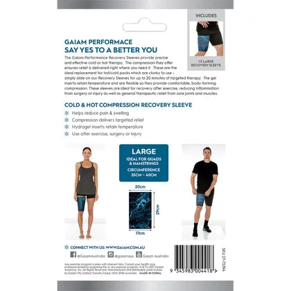 Gaiam- Cold & Hot Compression Recovery Sleeve Large