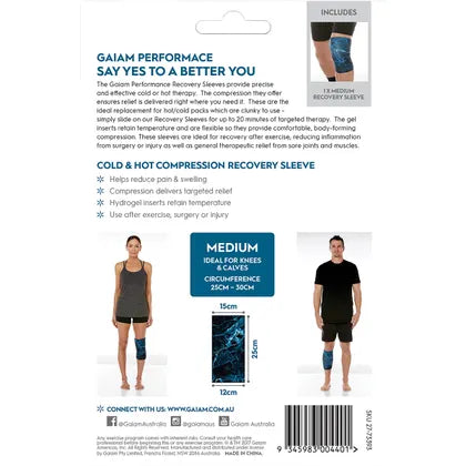Gaiam- Cold & Hot Compression Recovery Sleeve Small