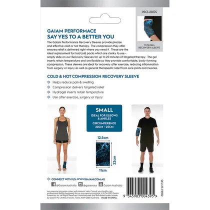 Gaiam- Cold & Hot Compression Recovery Sleeve Small