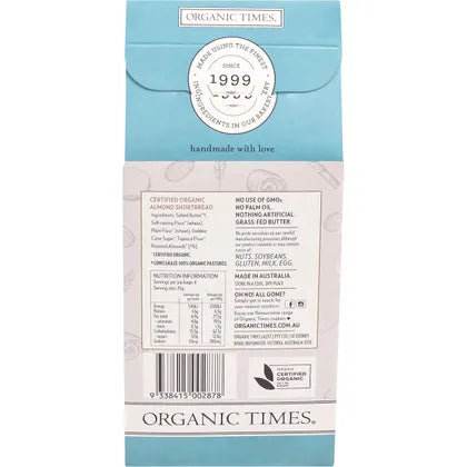 Organic Times- Cookies Almond Shortbread-150g