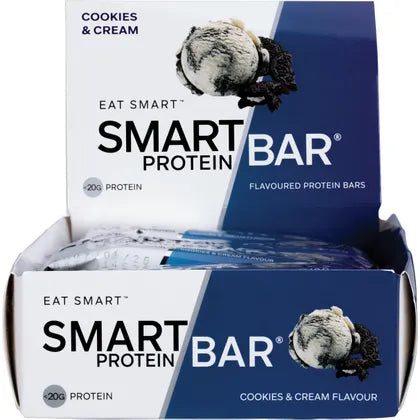 Smart Protein Bar- Cookies & Cream Flavour Protein Bar-12x60g