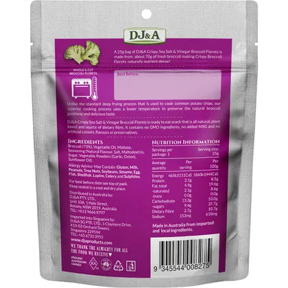 DJ&A- Crispy Broccoli Florets Sea Salt & Vinegar-12x25g