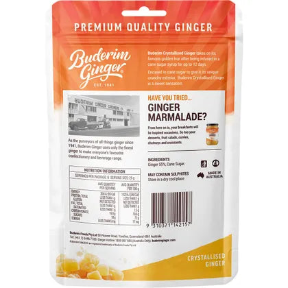 Buderim Ginger- Crystallised Ginger Coated in Crunch-200g