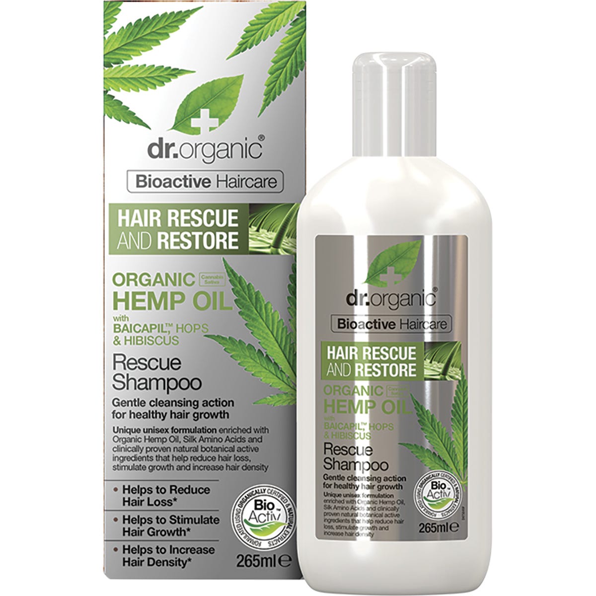 Dr. Organic- Rescue & Restore Shampoo Organic Hemp Oil-265ml